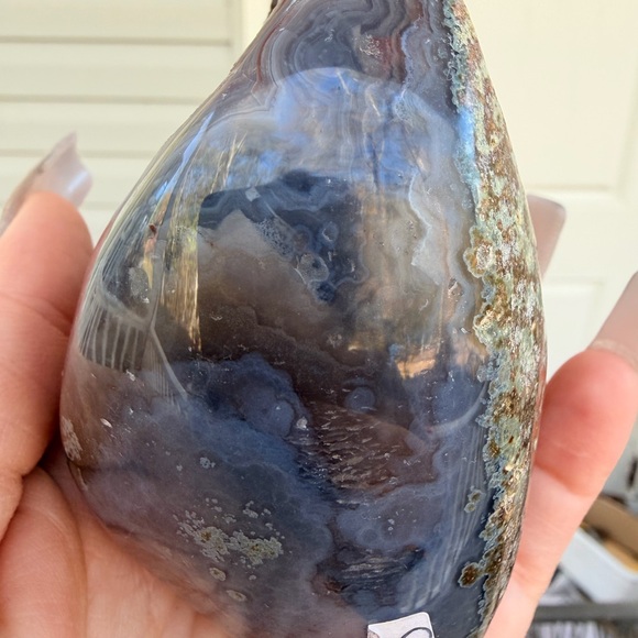 💜 Amethyst Druzy & Agate Cave Heart | High Grade Scenic Banding | Uruguay #0001 - Picture 3 of 7